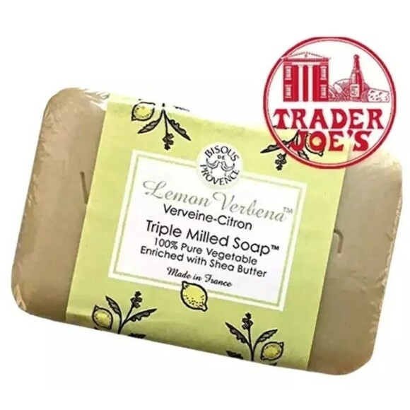 4 X Trader Joe's Bisous de Provence Lemon Verbena Triple Milled Soap Shea Butter - Picture 3 of 5